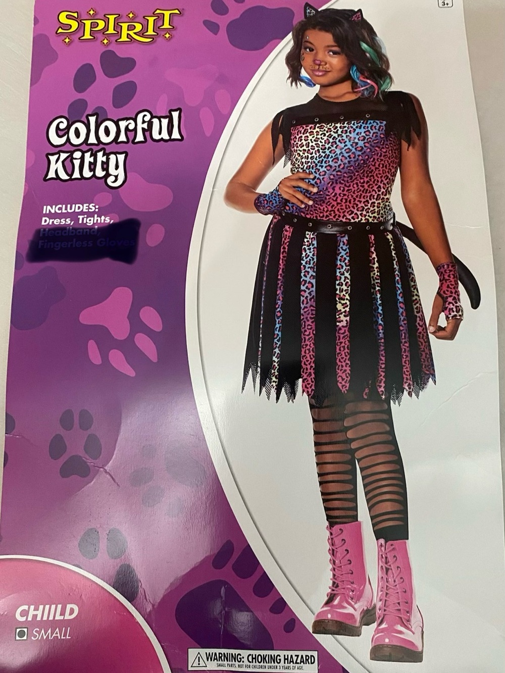 Spirit Multicolor Leopard Kitty Costume with Pink Accents